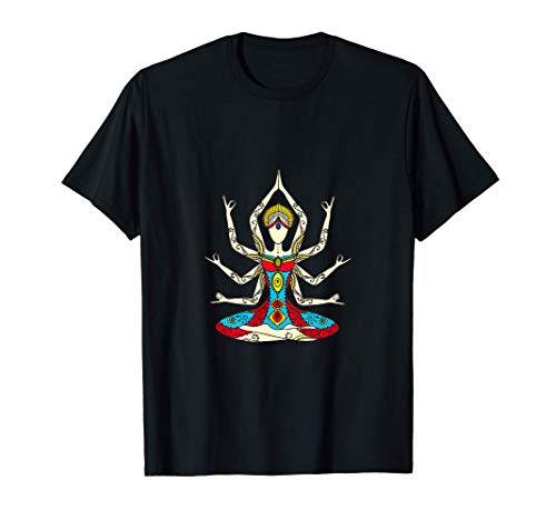 buddha Yoga Zen Meditation Lotus Buddismo pace amore regalo Maglietta