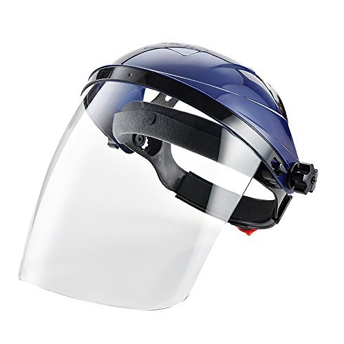 Maschera di sicurezza trasparente Shield Safety, visiera di protezione per viso e occhi Blue