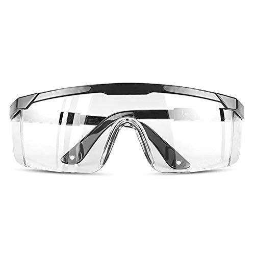 Occhiali di Sicurezza Trasparente Occhiali Protettivi, Antigraffio, Anti Appannamento, Avvolgenti, presa Antiscivolo (Nero)