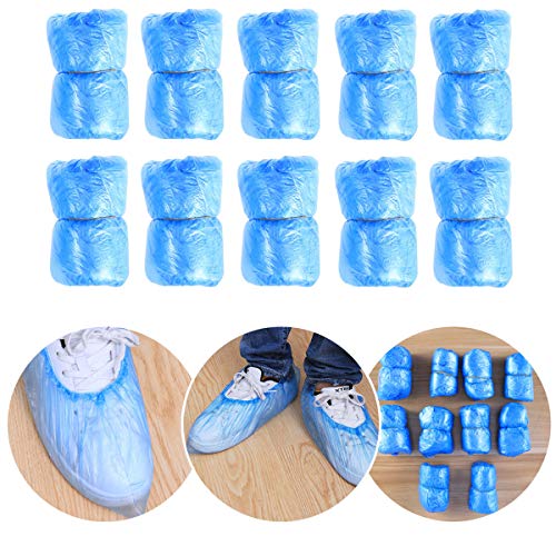 Pixnor Copriscarpe usa e getta in plastica, confezione da 100 (blu)