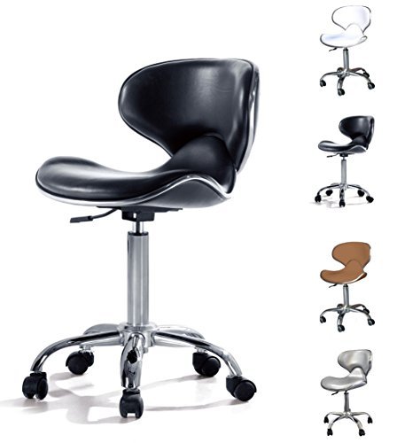 POLIRONESHOP VALI sgabello per massaggi estetista estetica centro estetico fisioterapia lettini da massaggio estetiste ceretta cerette fisioterapista medico ambulatorio dottore ricostruzione trattamenti e terapie unghie nail art manicure e pedicure professionale centri estetici extension ciglia x paziente sedia tattoo tatuaggi tatuatore (Nero)