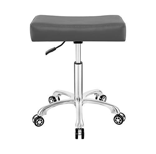 Sgabello girevole regolabile per massaggi ufficio tatuaggio cucina sgabello da lavoro con ruote (grigio)