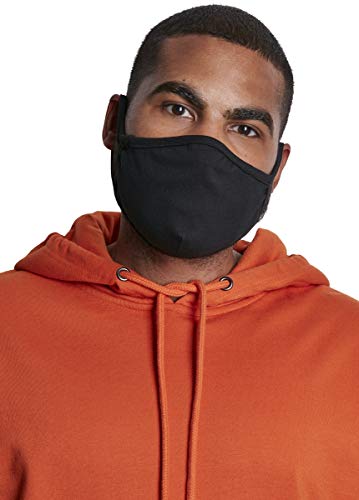 Urban Classics Cotton Face Mask 2-Pack Maschera di Tutti i Giorni, Black, Taglia unica Unisex-Adulto