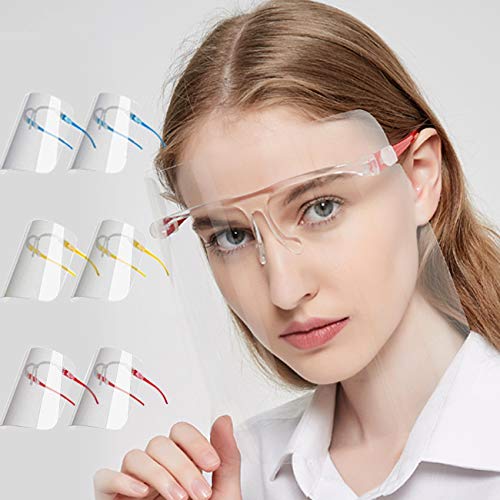 Visiera Protettivo per Adulti e Studenti, Face_Shield con 12 schermi antiappannamento sostituibili e pulibili e 6 occhiali riutilizzabili (A) (b) (B)