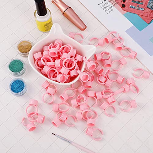 100 pezzi per tatuaggi, anello professionale per tatuaggi, anello di pigmentazione, supporto per pigmenti, per tatuaggi e extension per ciglia