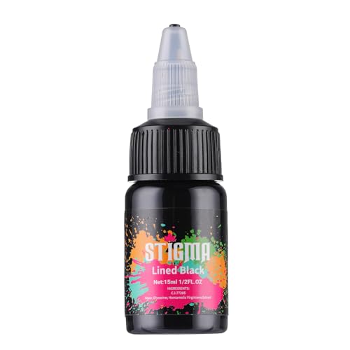 Stigma Nero Tatuaggio Inchiostro 0,5 once (15 ml) Tattoo Ink Pigment Permanente per il Tatuaggio di Lining